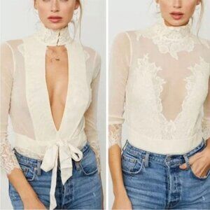 NWT Take HAH Bow Reversible Bodysuit We Are HAH REVOLVE Free People Brand M